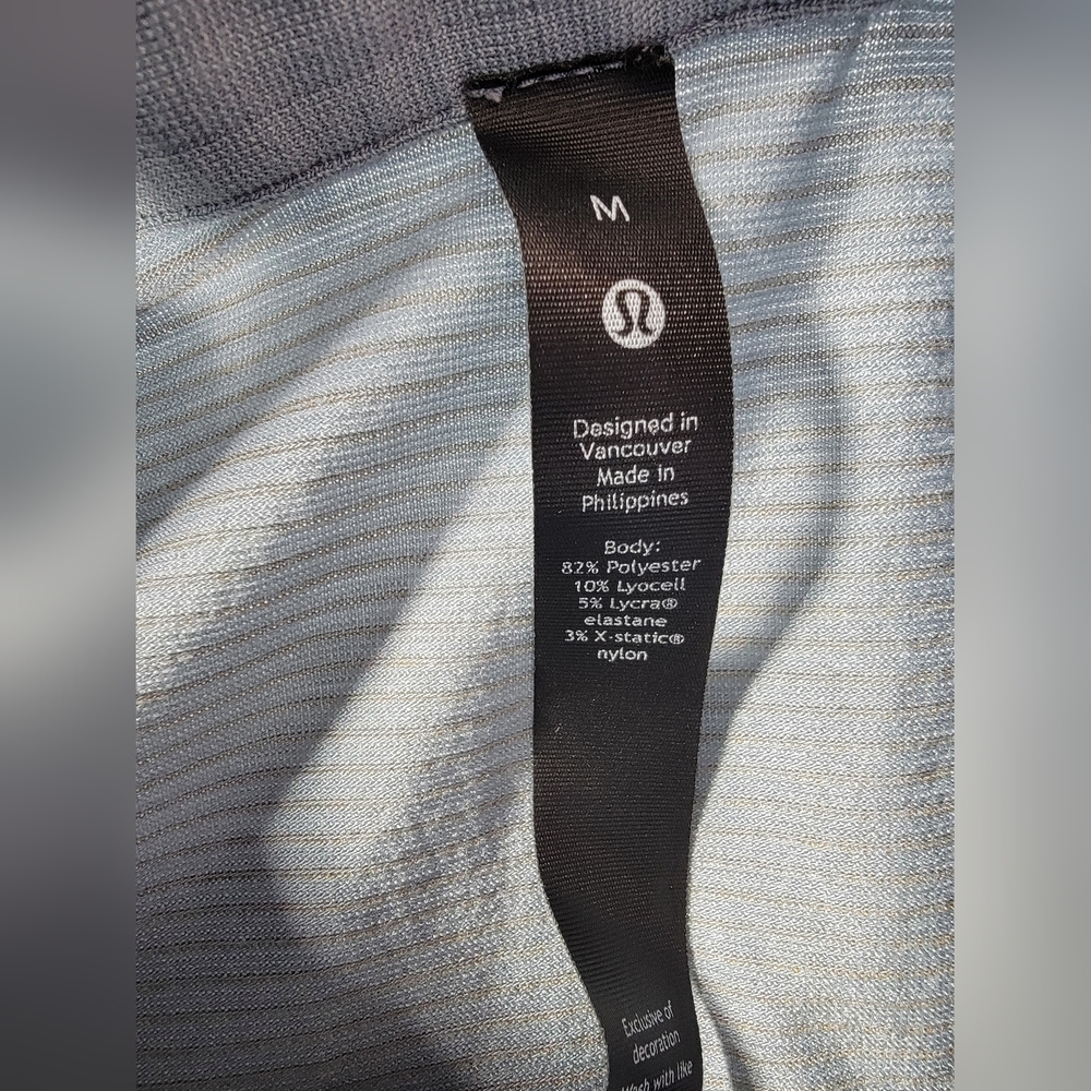 Lululemon Shirt Men's Medium Blue Evolution Polo Active Stretch Short Sleeve - Picture 2 of 9